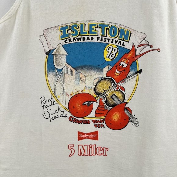 Vintage Isleton Crawdad Festival Tank Top 1998 Size M 5 Miler Pinch Tails‎ - Picture 2 of 8